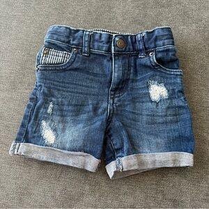 Cat&Jack Toddler Kids Dark Blue Denim Shorts size 12 months stretchy